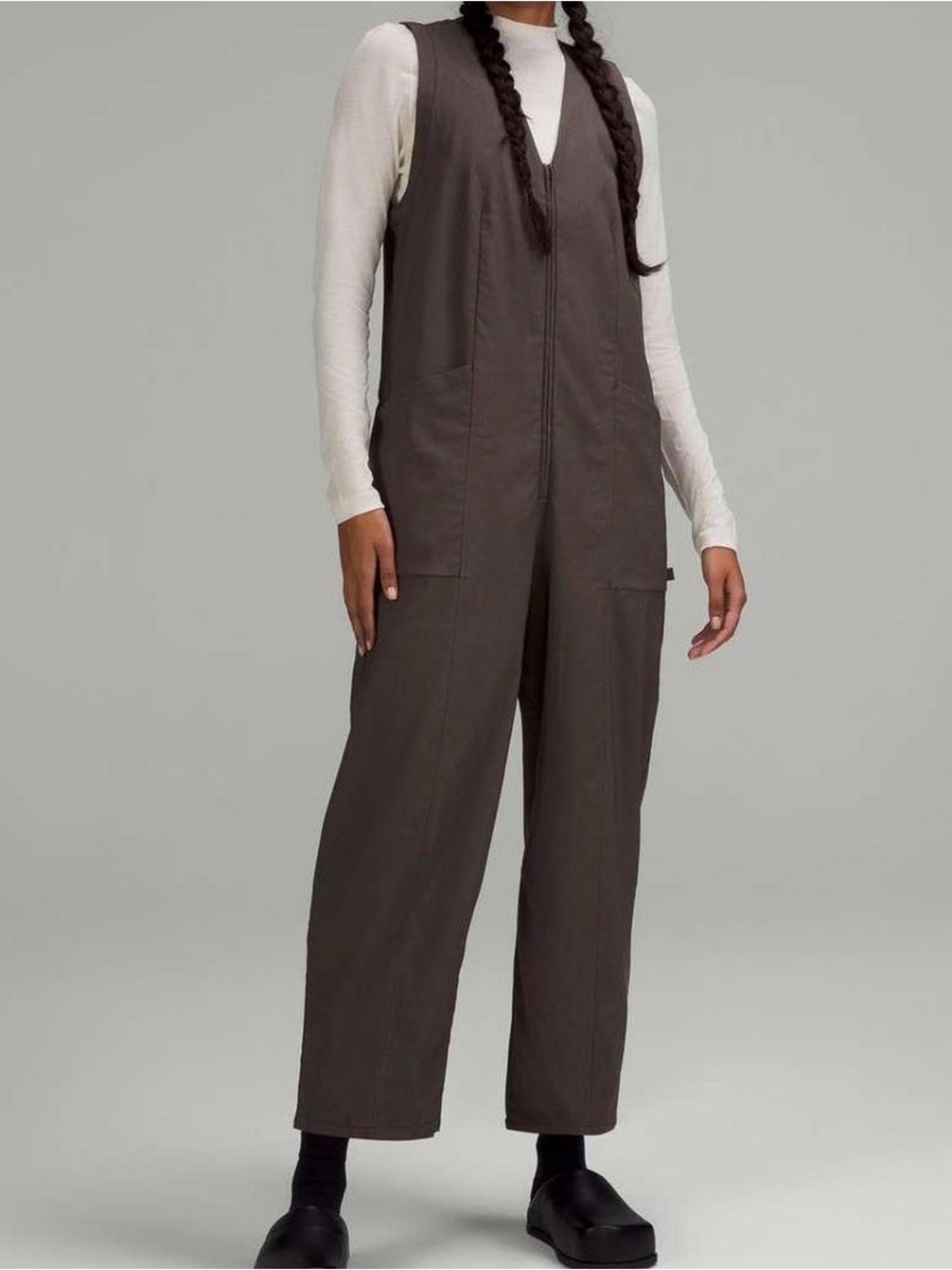 Lululemon lab Woven Barrel Leg Jumpsuit Grey - size 2